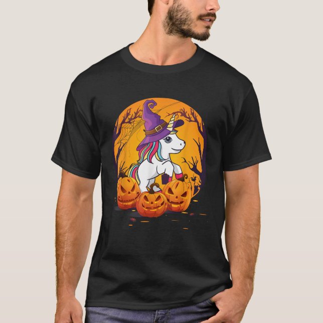 Fun Halloween Girls Kids Witchy Unicorn Halloween T-Shirt (Vorderseite)