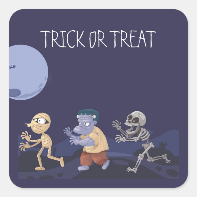 Fun Halloween Goblins Trick-oder-Leckerei Sticker (Vorderseite)