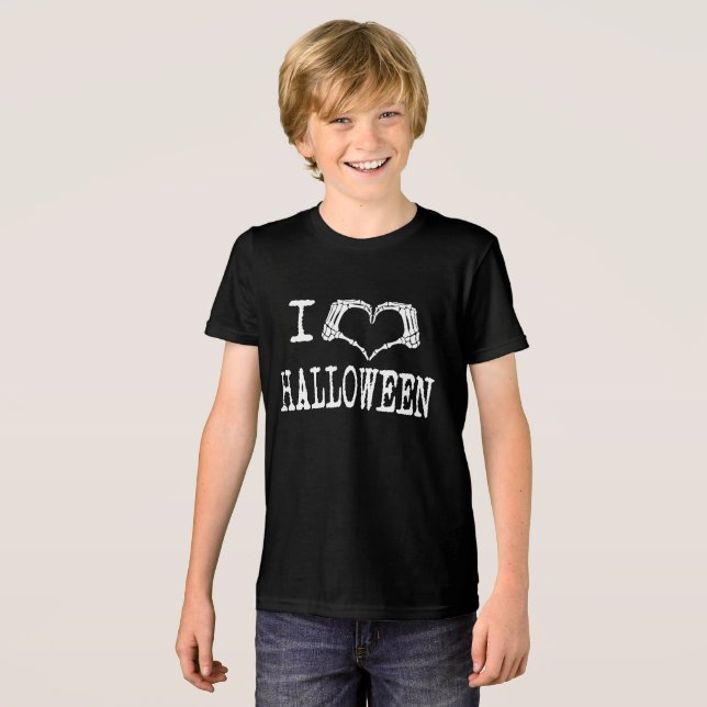 Fun Halloween Heart Lover Tri-Blend Shirt (Vorderseite voll)
