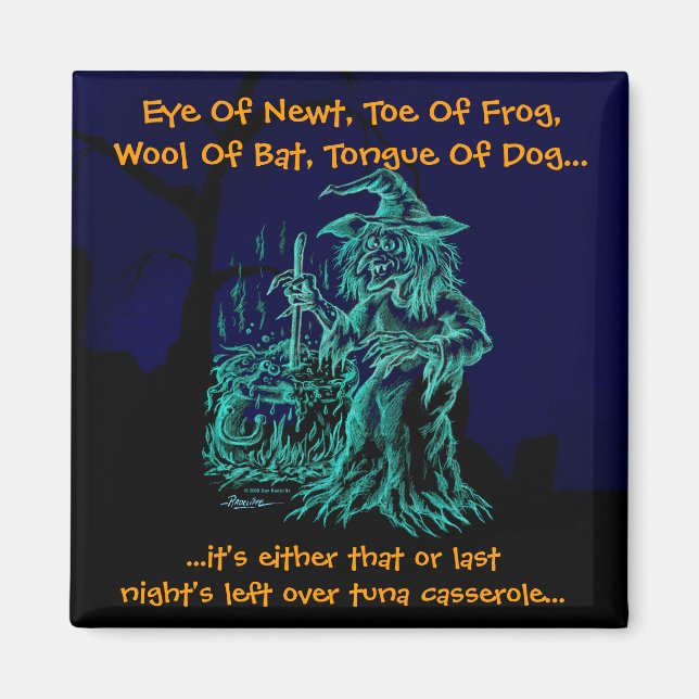 Fun Halloween Hexe Magnet (Vorne)