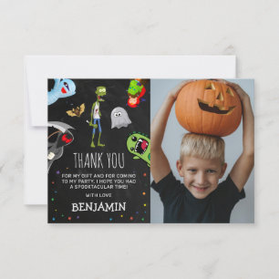 Fun Halloween Kindergeburtstag Party Foto Dankeskarte