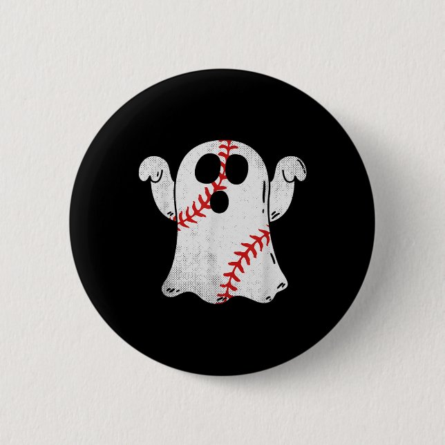 Fun Halloween Kostüm Baseball Ghost Baseball Liebe Button (Vorderseite)