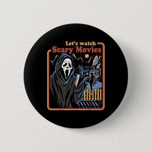 Fun Halloween Lass's Watch Horror Movies Ghost Button
