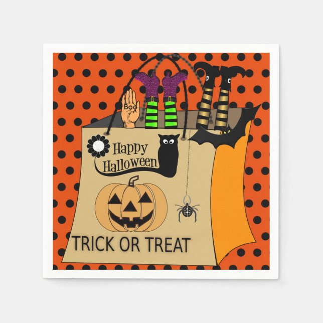 Fun Halloween Paper Party Napkin Serviette (Vorderseite)