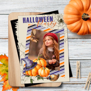 Fun Halloween-Party Beige Einladung mit Foto