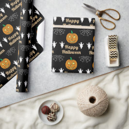 Fun Halloween-Party Niedlich Ghosts Pumpkin Spider Geschenkpapier