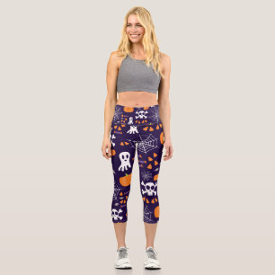 Fun Halloween Pattern Capri Leggings