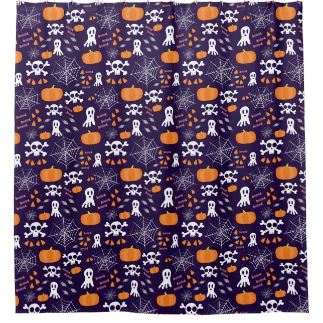 Fun Halloween Pattern Duschvorhang (Vorderseite)