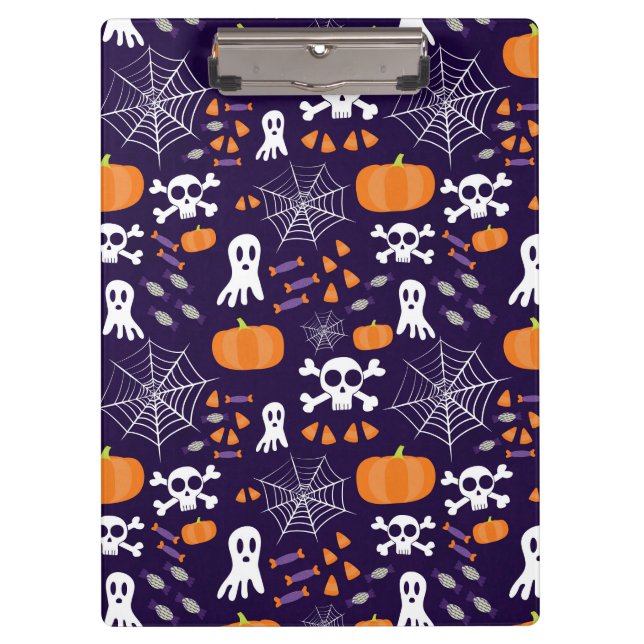Fun Halloween Pattern Klemmbrett (Vorderseite)
