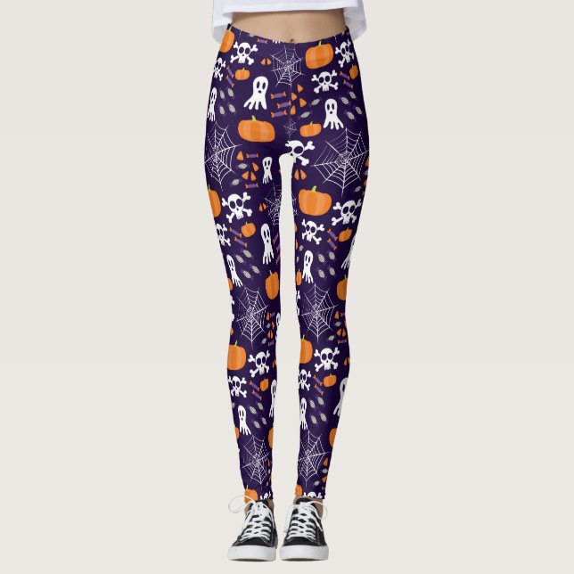 Fun Halloween Pattern Leggings (Vorderseite)