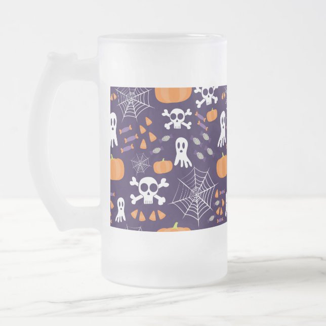 Fun Halloween Pattern Mattglas Bierglas (Links)