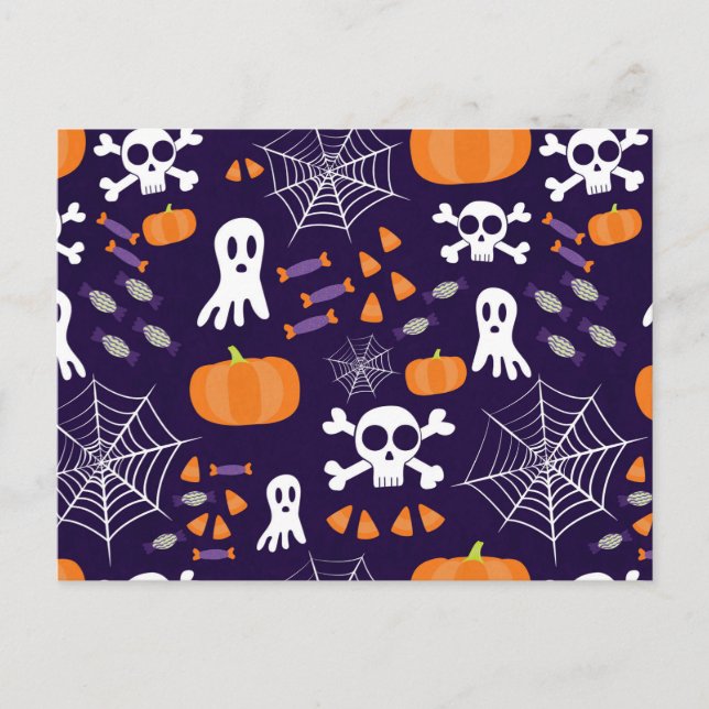 Fun Halloween Pattern Postkarte (Vorderseite)