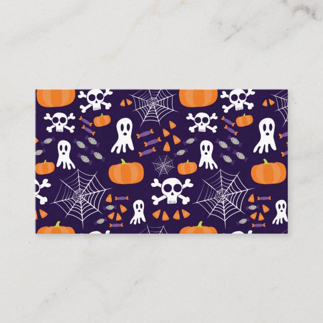 Fun Halloween Pattern Visitenkarte (Vorderseite)
