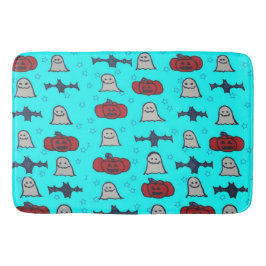 Fun Halloween Print on Blue Badematte