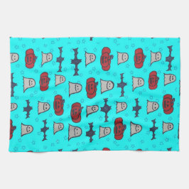 Fun Halloween Print on Blue Geschirrtuch