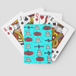 Fun Halloween Print on Blue Spielkarten