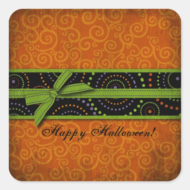 Fun Halloween Prints Quadratischer Aufkleber (Vorderseite)