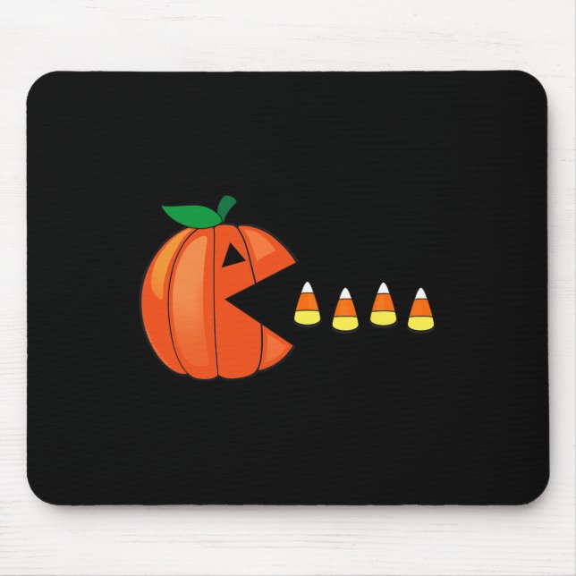 Fun Halloween Pumpkin Eating Candy Corn Mousepad (Vorne)