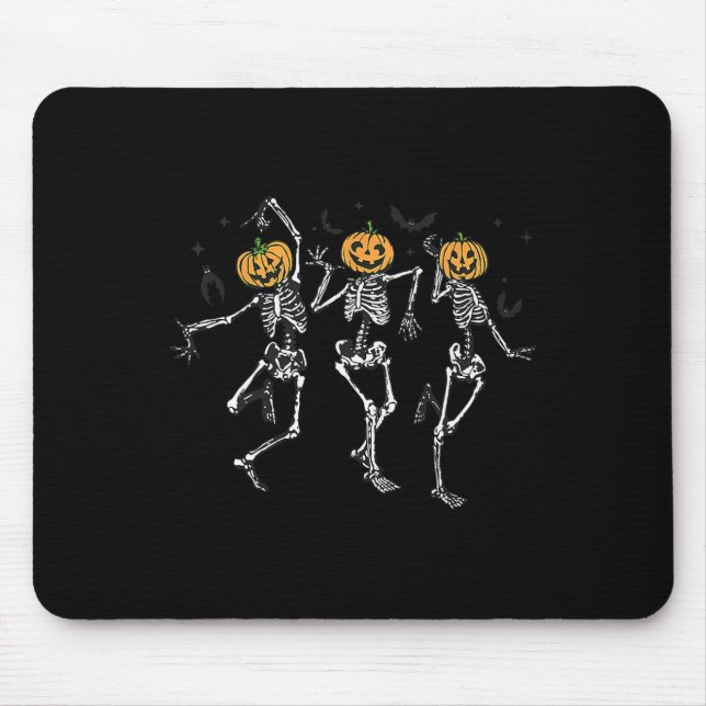 Fun Halloween Pumpkin tanzen Skeleton Kostüm Wom Mousepad (Vorne)