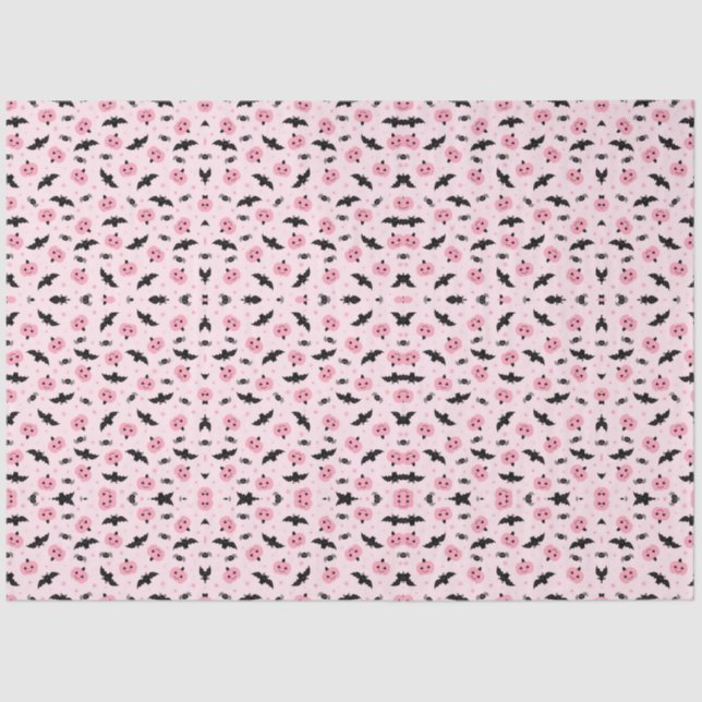 Fun Halloween Pumpkins und Bat Pattern Seidenpapier (Vorderseite)