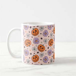 Fun Halloween Pumpkins und Blume Muster Kaffeetasse