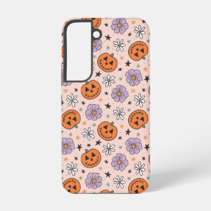 Fun Halloween Pumpkins und Blume Muster Samsung Galaxy Hülle