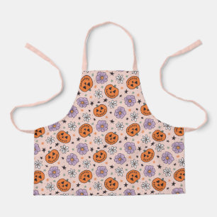 Fun Halloween Pumpkins und Blume Muster Schürze