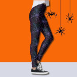 Fun Halloween Spiderweb Muster Frauen XS to XL Leggings<br><div class="desc">Leggings von Spinnennetzen in lila und blauen Ober</div>