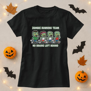 Fun Halloween Zombie Running Team for Brains T-Shirt