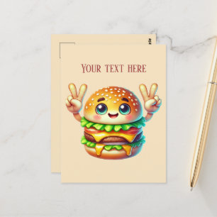 Fun Hamburger ergänzen Textnahrer Postkarte