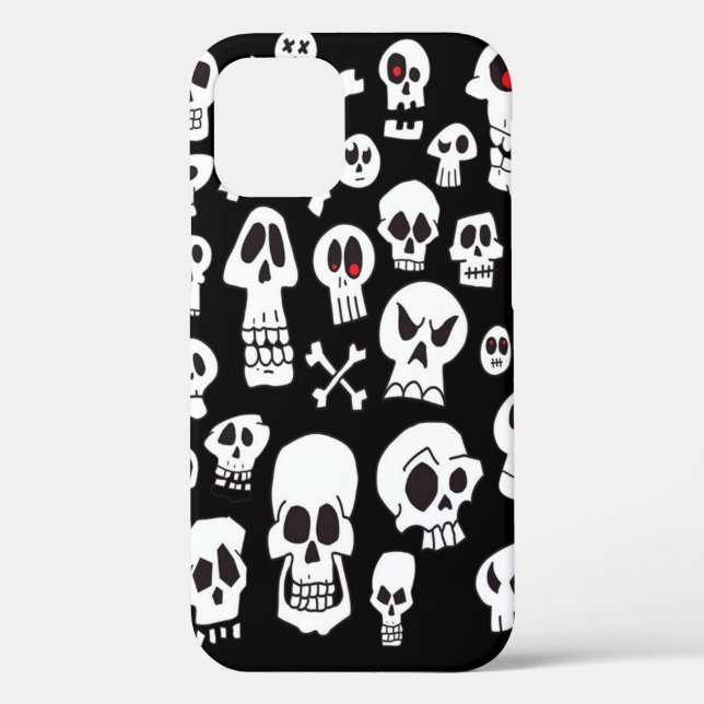 Fun Hand Drawn Cartoon Skulls Case-Mate iPhone Hülle (Rückseite)
