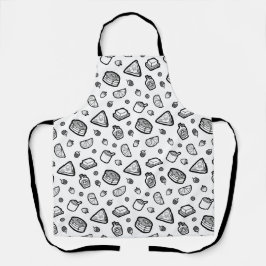 Fun Hand gezeichnet Pancake All-Over-Muster-Schürz Schürze