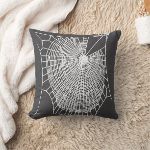 Fun Hand gezeichnet scharfe Halloween Cobweb weiß Kissen