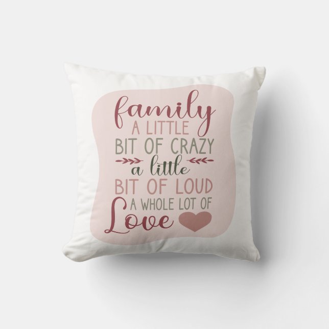 Fun Hand Letted Dusty Pink Familienangebot Kissen (Vorderseite)