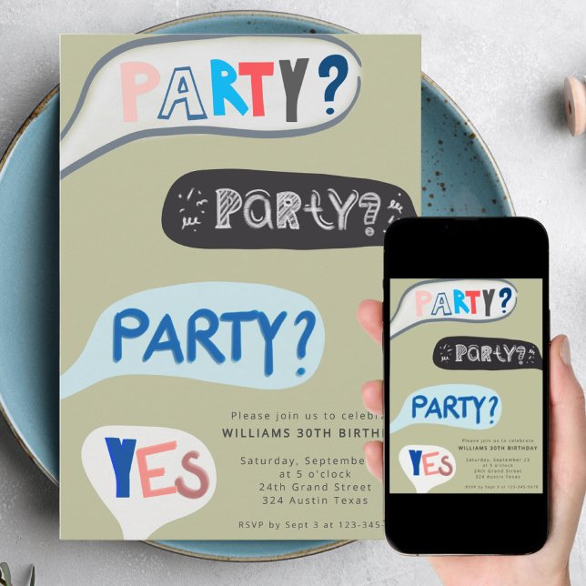 Fun Hand-Scripted Birthday Invitation Einladung (Von Creator hochgeladen)