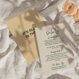 Fun handgeschriebene Pastel Einzigartige Hochzeitd Begleitkarte