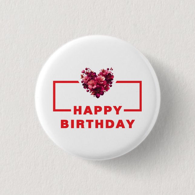 Fun Happy Birthday Button - Ideal für Party (Vorderseite)