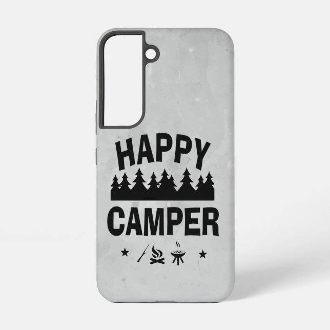 Fun Happy Camper Camping Quote Sprichwort Samsung Galaxy Hülle (Rückseite)