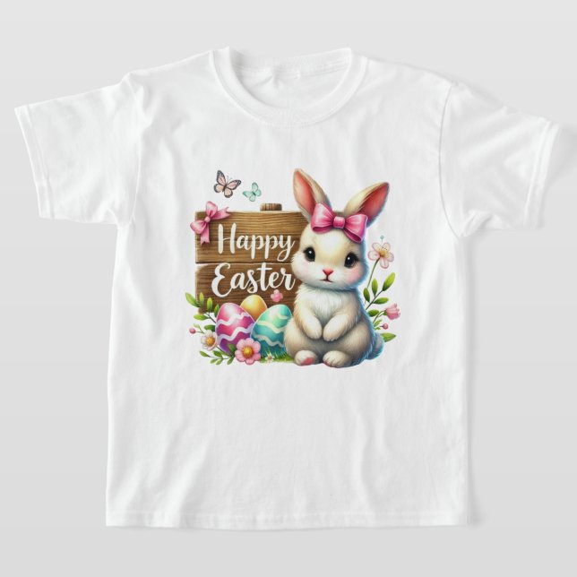 Fun Happy Easter bunny girls  T-Shirt (Ablage )