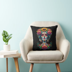 Fun Happy Halloween Blumenzucker Skull Trick Lecke Kissen