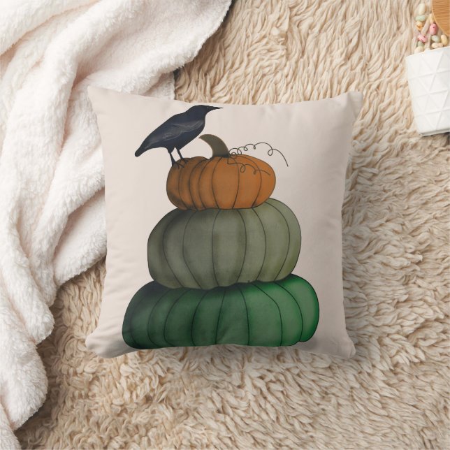 Fun Happy Halloween Pumpkin Crow Kissen (Decke)