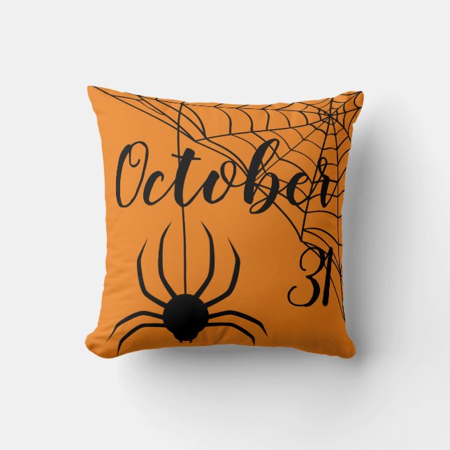 Fun Happy Halloween Spider 31. Oktober Kissen (Vorderseite)