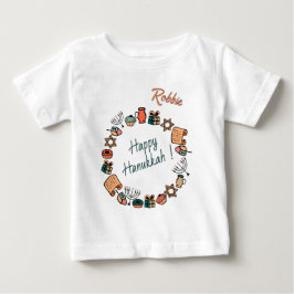Fun Happy Hanukkah Chanukah Klassische Symbole Baby T-shirt