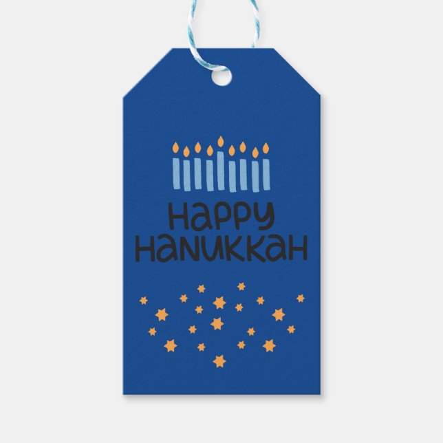 Fun Happy Hanukkah Menorah Geschenkanhänger (Vorderseite)