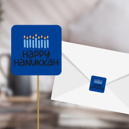 Fun Happy Hanukkah Square Stickers