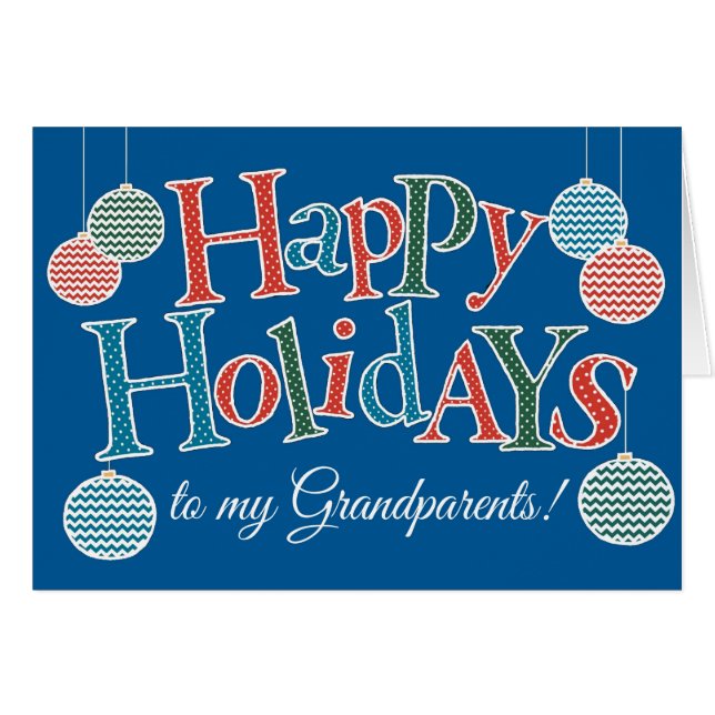 Fun Happy Holidays for Grand-parents, Baubles (Devant horizontal)