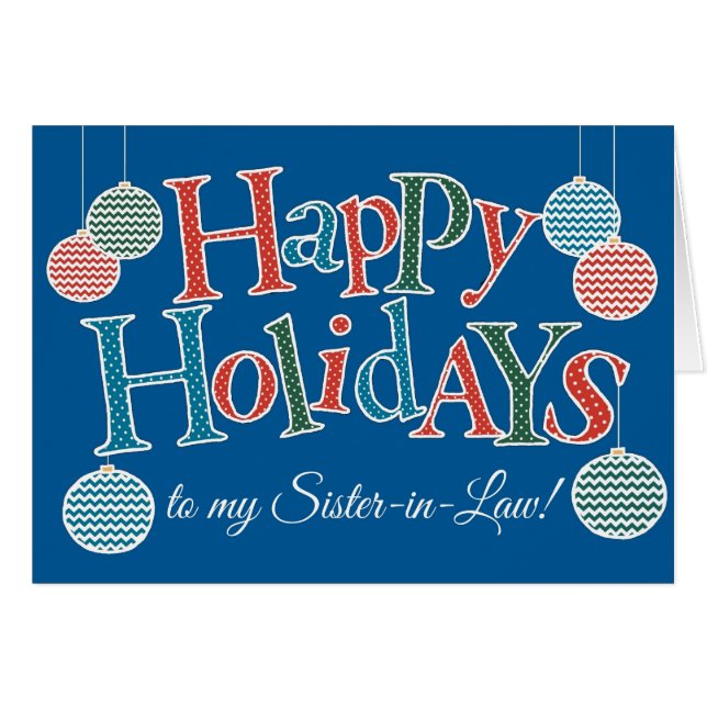 Fun Happy Holidays, pour belle-soeur Baubles (Devant horizontal)