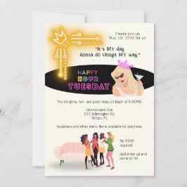 Fun Happy Hour Mardi Invitation pour les femmes