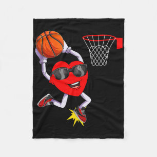 Fun Heart Dunking Bysketbyll Sport Liebhaber Valen Fleecedecke