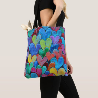 Fun Heart Pattern Blue Mix Tasche